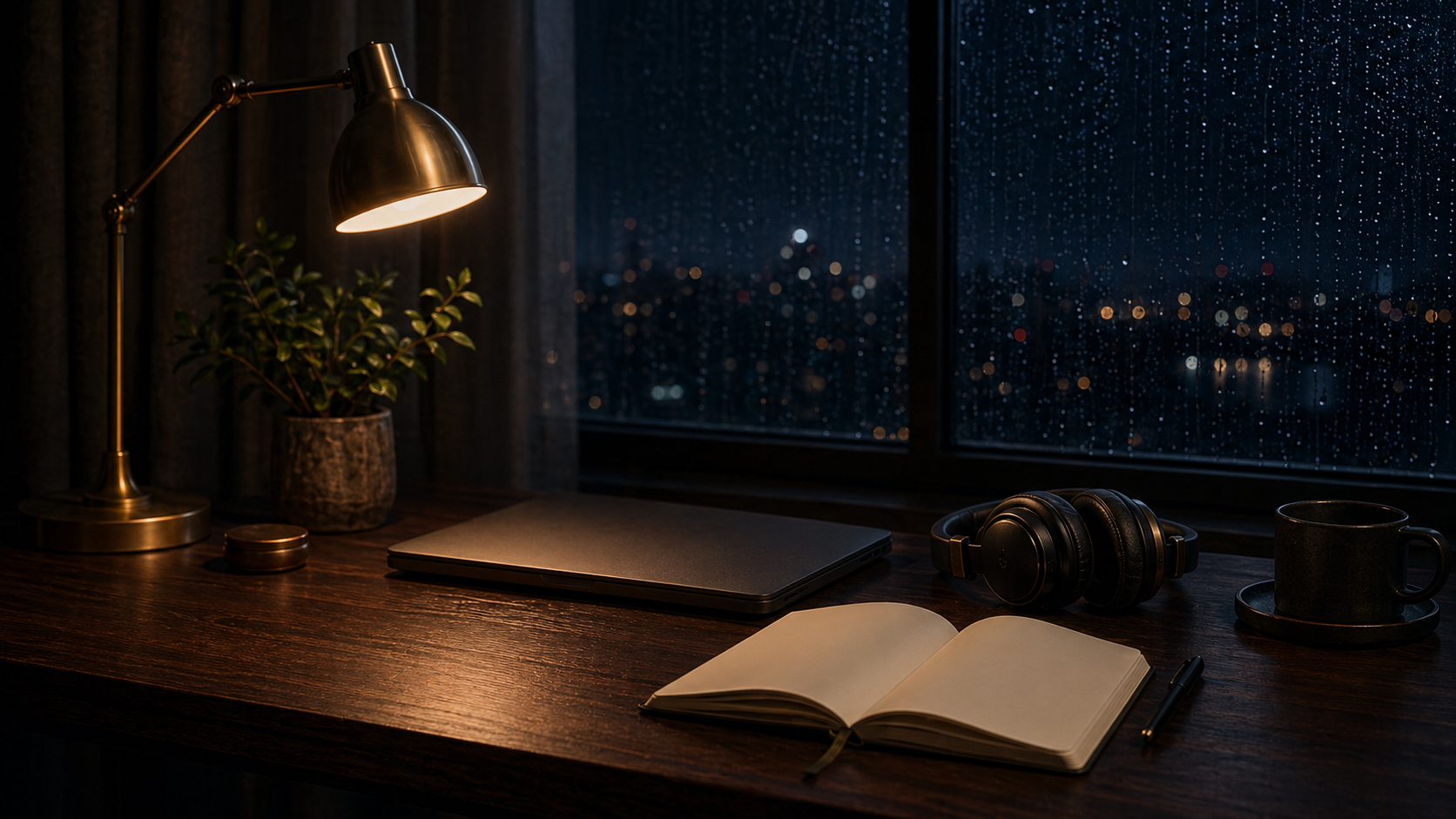 A realistic night focus desk for attention and cognition practice